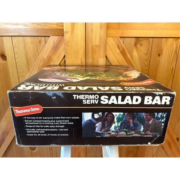 Vintage Thermo Serv Lazy Susan Style Salad Bar Carousel & Condiment Bowls - Picture 10 of 13